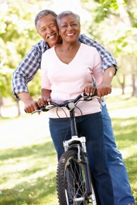 Couple on a bicycle
