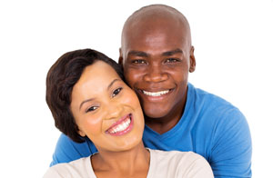 Couple smiling